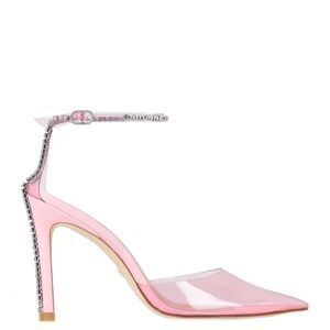 NWT Stuart Weitzman Pink High Heel Ankle-Strap Crystal-embellished PVC USsize6.5